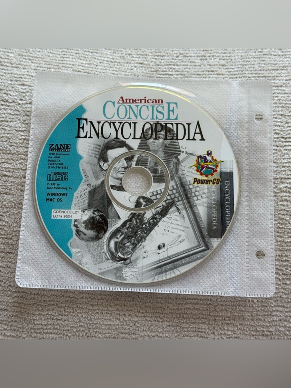 1995 American Concise Encyclopedia compact disc by Zane Publishing